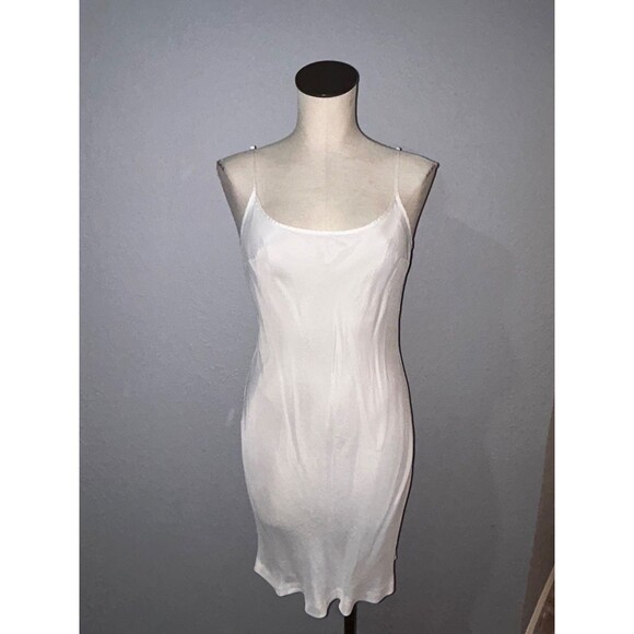 Pure + Good Anthropologie Women’s Ivory Cupro Slip Dress size M Fairy Coquette - Picture 2 of 12